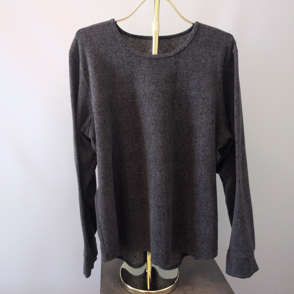 ClimateRight by Cuddl Duds Fleece Top Women 4X Gray Long Sleeve Plush Thermal